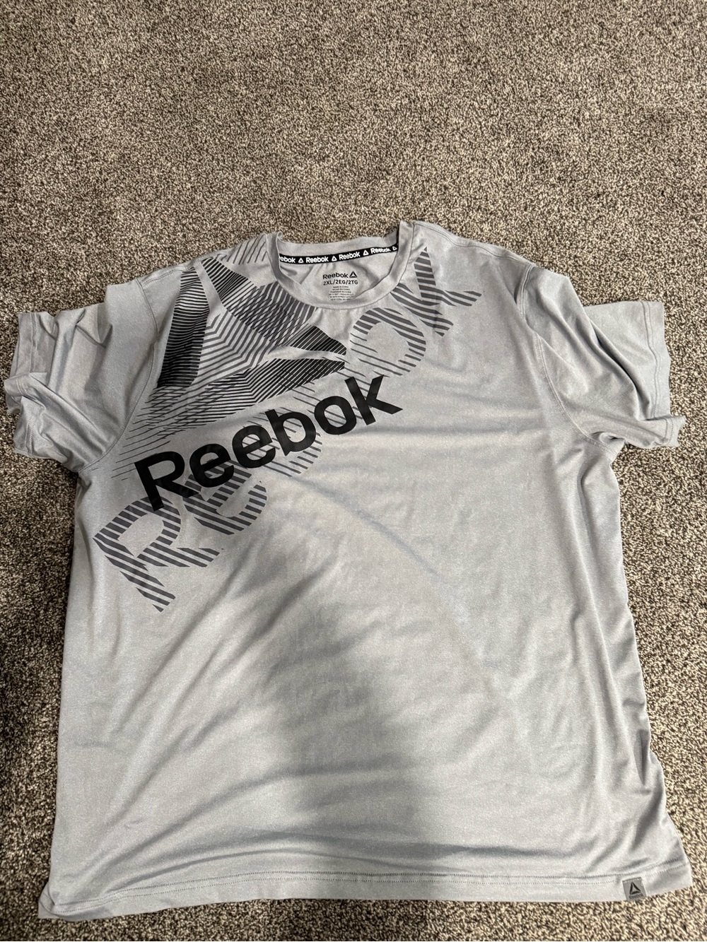 Reebok Men’s Gray Logo Performance Tee
